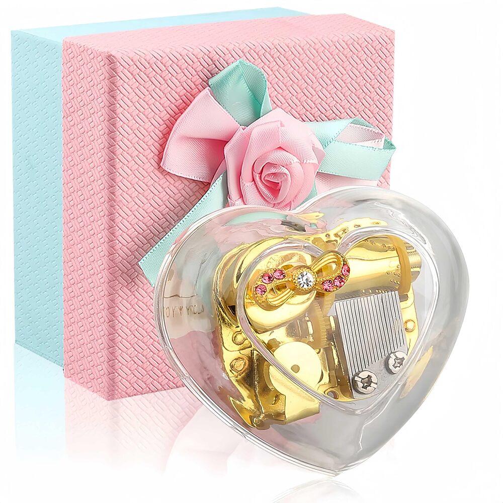 1675 Castle in The Sky Music Box,Little Shape of Love Heart Wind Up Musical